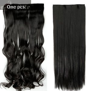 5 Clips Wave Curly Hair Extensions 24" #1B